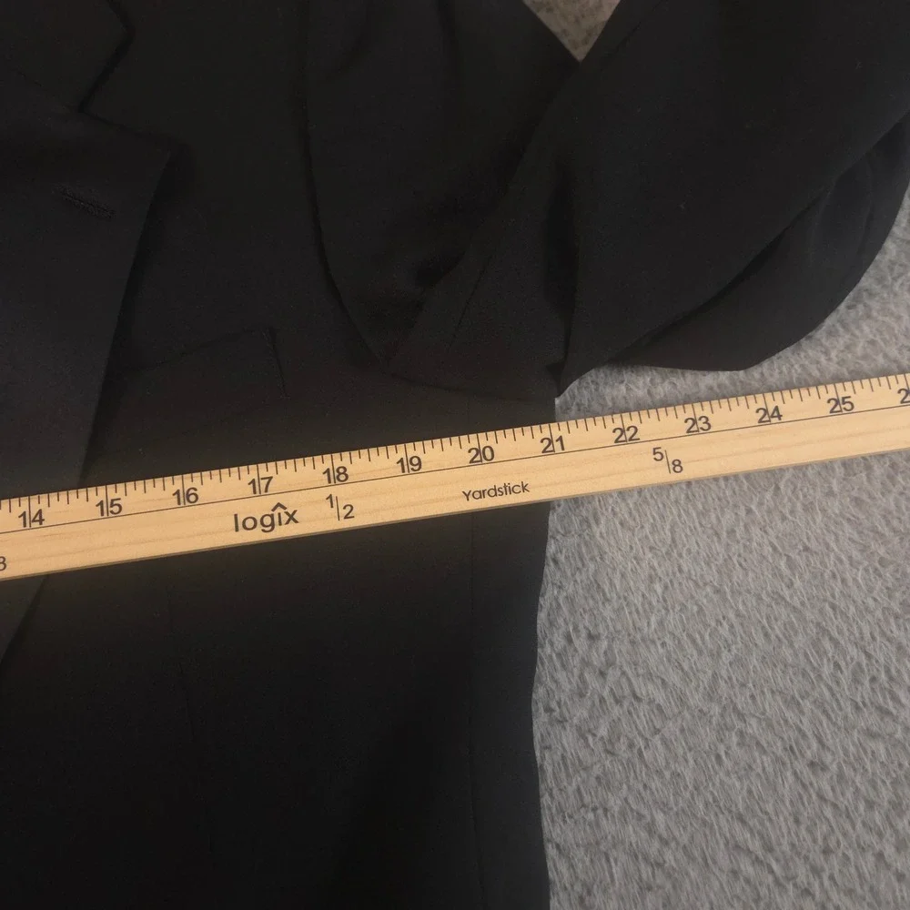 VINTAGE Christian Dior Tuxedo Mens 40R Black Peak Lapel Satin Trim Blazer 90s